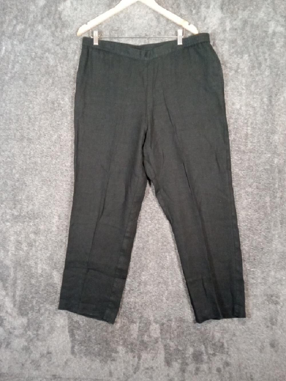 J. Jill Linen Black Pull On Pants Lagenlook Vacation Resort Minimilist Womens L